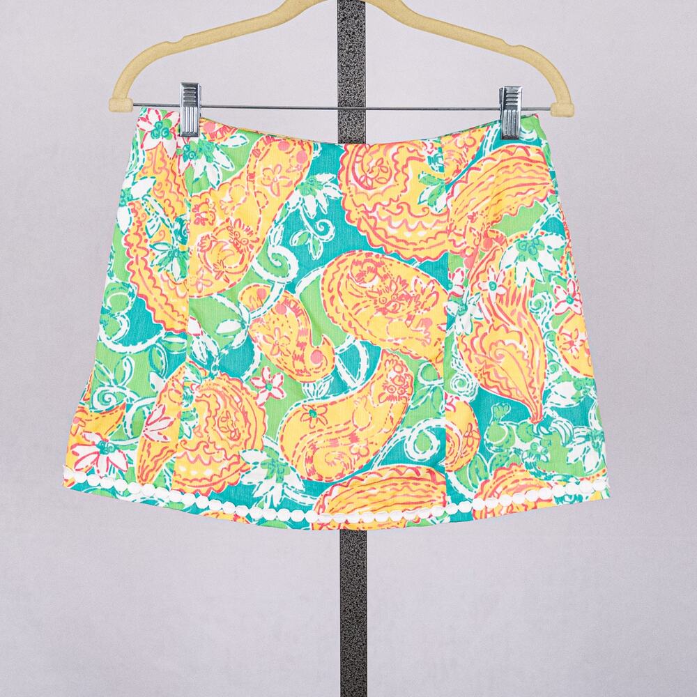 Lilly Pulitzer Paisley Floral Skort Size 0 Colorful Tropical Beach Ric-Rac 92472 - Picture 4 of 6